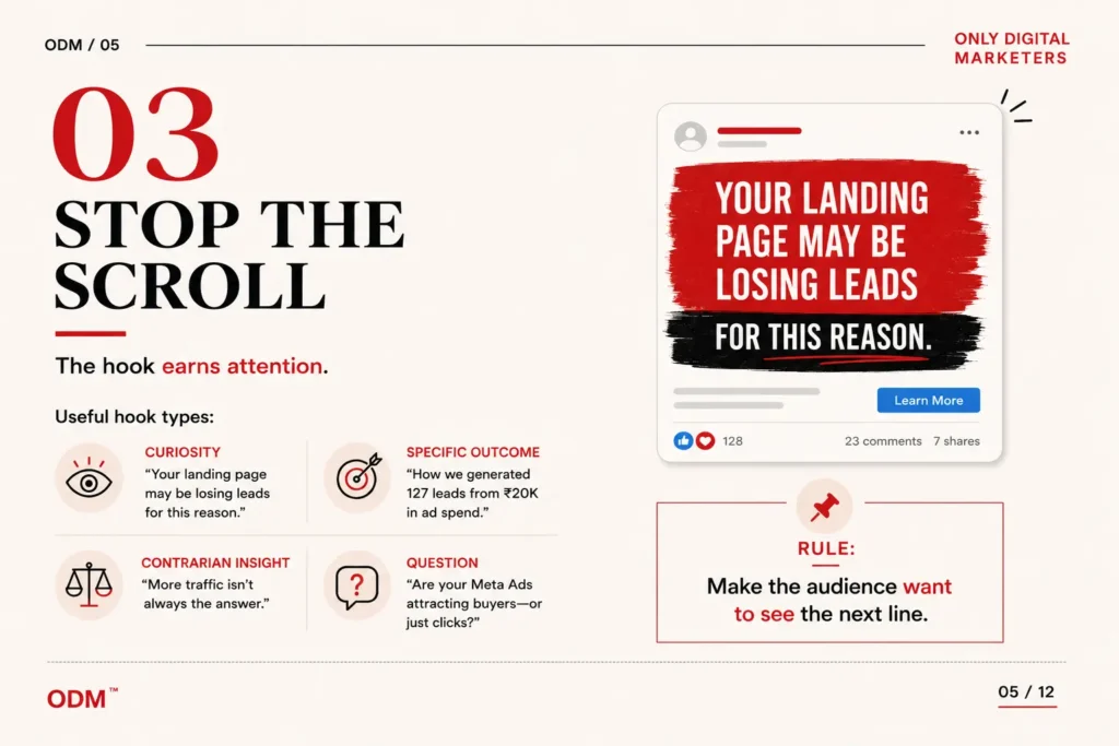 How to create better Ad Creatives - Step 3 - Create a hook that stops the scroll
